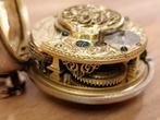 Antiek zakhorloge spillegang goud met zilver dubbele kast, Ophalen of Verzenden