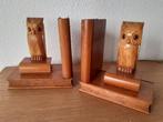 Handgemaakte boekensteunen van hout - uil, Huis en Inrichting, Woonaccessoires | Overige, Ophalen of Verzenden, Gebruikt