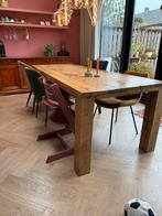 Robuuste Eiken Tafel - Handgemaakt, Huis en Inrichting, Tafels | Eettafels, Ophalen, Rustic, 200 cm of meer, 50 tot 100 cm