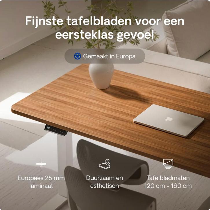 Desktronic tafelblad HomeOne 140x70 walnoot, Huis en Inrichting, Bureaus, Nieuw, Stabureau, Ophalen