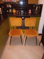 Okergele eetkamerstoelen, Ophalen, Stof, Vier