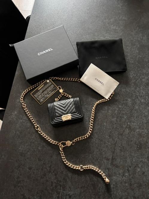 Chanel detachable chain belt bag boy chevron, Sieraden, Tassen en Uiterlijk, Tassen | Damestassen, Nieuw, Overige typen, Zwart