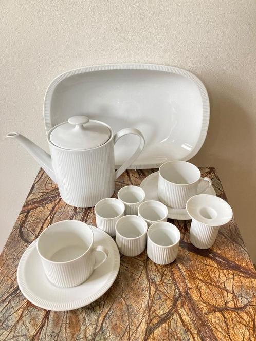 Arzberg Cannelee ribbel eierdopjes kandelaar theepot kopjes, Huis en Inrichting, Keuken | Servies, Zo goed als nieuw, Overige typen