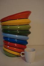 Schitterden grote nieuwe handgemaakte regenboog vaas 32 cm h, Steen, Overige kleuren, Nieuw, Ophalen of Verzenden