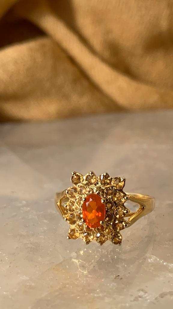 Saffier geel opaal edelopaal geluk vreugde welvaart uniek, Sieraden, Tassen en Uiterlijk, Ringen, Nieuw, Dame of Heer, 17 tot 18