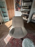 Fauteuil WOOOD naturel beige stof draaibaar, Ophalen, Minder dan 75 cm, Zo goed als nieuw, Stof