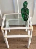Vintage Retro Space Age Bijzettafels Miniset 2 stuks, Huis en Inrichting, Minder dan 45 cm, Gebruikt, Ophalen of Verzenden, Space age , retro, vintage