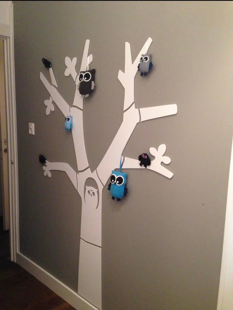 Witte houten boom wanddecoratie, Kinderen en Baby's, Kinderkamer | Inrichting en Decoratie, Ophalen of Verzenden, Gebruikt, Wanddecoratie