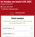 Vrienden van Amstel live 2025 13 januari 2 kaarten, Tickets en Kaartjes
