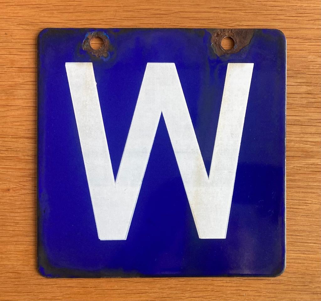 Emaille waarschuwingsbord / lijnnummer uit Neurenberg, Verzamelen, Spoorwegen en Tramwegen, Ophalen of Verzenden, Gebruikt, Tram