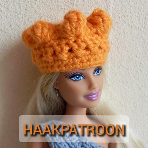 Haakpatroon kroontje voor Barbiepoppen, Hobby en Vrije tijd, Breien en Haken, Nieuw, Haken, Patroon of Boek, Ophalen