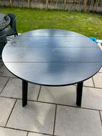 Eettafel zwart rond 120 cm, 100 tot 150 cm, Rond, Vier personen, Zo goed als nieuw