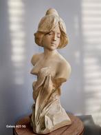 Zware Art Nouveau borstbeeld vrouw 59 cm, Antiek en Kunst, Ophalen of Verzenden