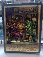 Vintage raampaneel glas in lood, Antiek en Kunst, Ophalen of Verzenden