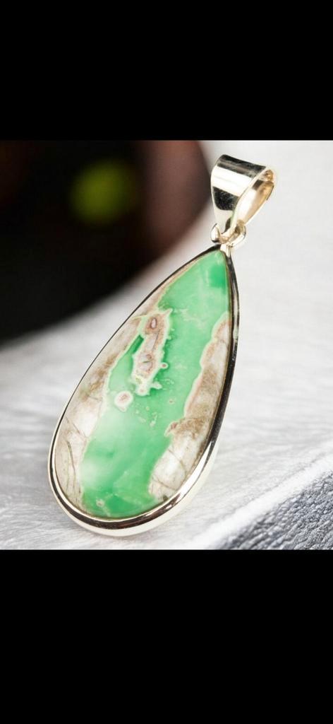 Zeldzaam mooie zilveren Gaspeiethanger., Sieraden, Tassen en Uiterlijk, Kettinghangers, Nieuw, Zilver, Groen, Overige voorstellingen