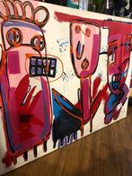 Abstract Schilderij met Figuren, Ophalen of Verzenden