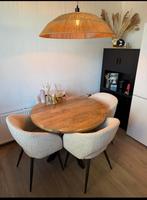 Ronde houten tafel, Ophalen of Verzenden, Zo goed als nieuw, Rond, 100 tot 150 cm