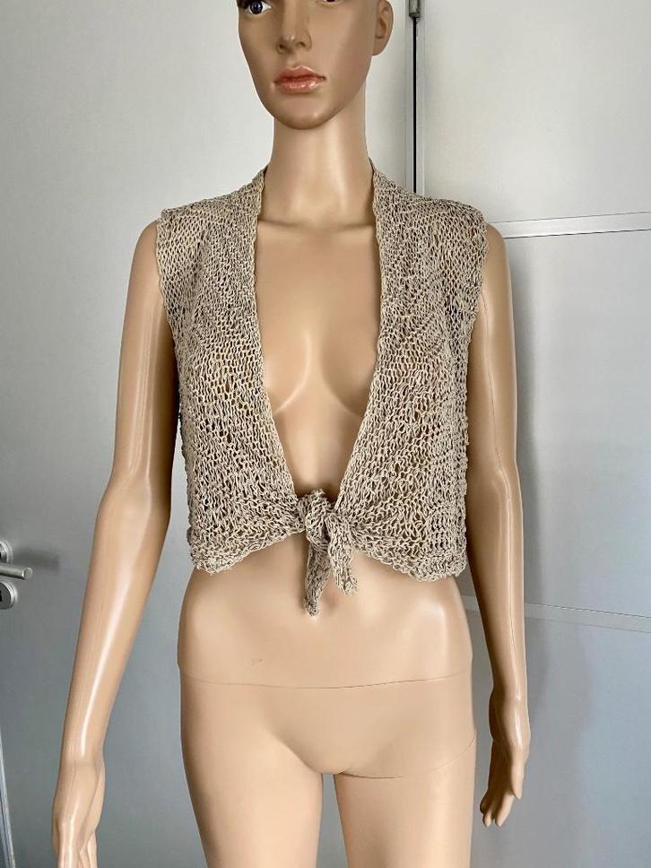 i427 Sarah Pacini mt. M=38/40 kort gehaakt vest vestje gilet, Kleding | Dames, Truien en Vesten, Zo goed als nieuw, Maat 38/40 (M)