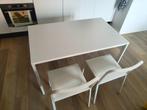 Ikea Melltorp tafel + 2 Melltorp stoelen, Huis en Inrichting, Tafels | Eettafels, Ophalen, Gebruikt, 100 tot 150 cm, 50 tot 100 cm