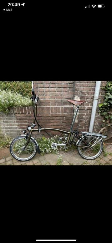 Brompton M6R Vouwfiets Black Lacquer Fiets, Brooks zadel beschikbaar voor biedingen