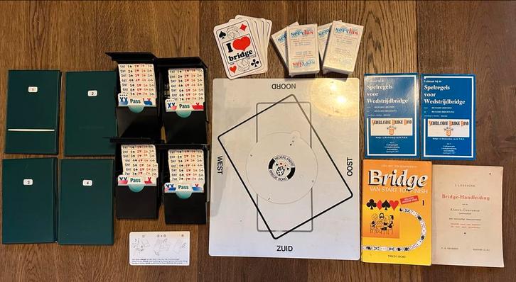 Compleet Bridge Set, Hobby en Vrije tijd, Gezelschapsspellen | Kaartspellen, Zo goed als nieuw, Drie of vier spelers, Ophalen of Verzenden