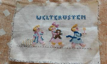 Geborduurd Schilderij - Welterusten beschikbaar voor biedingen
