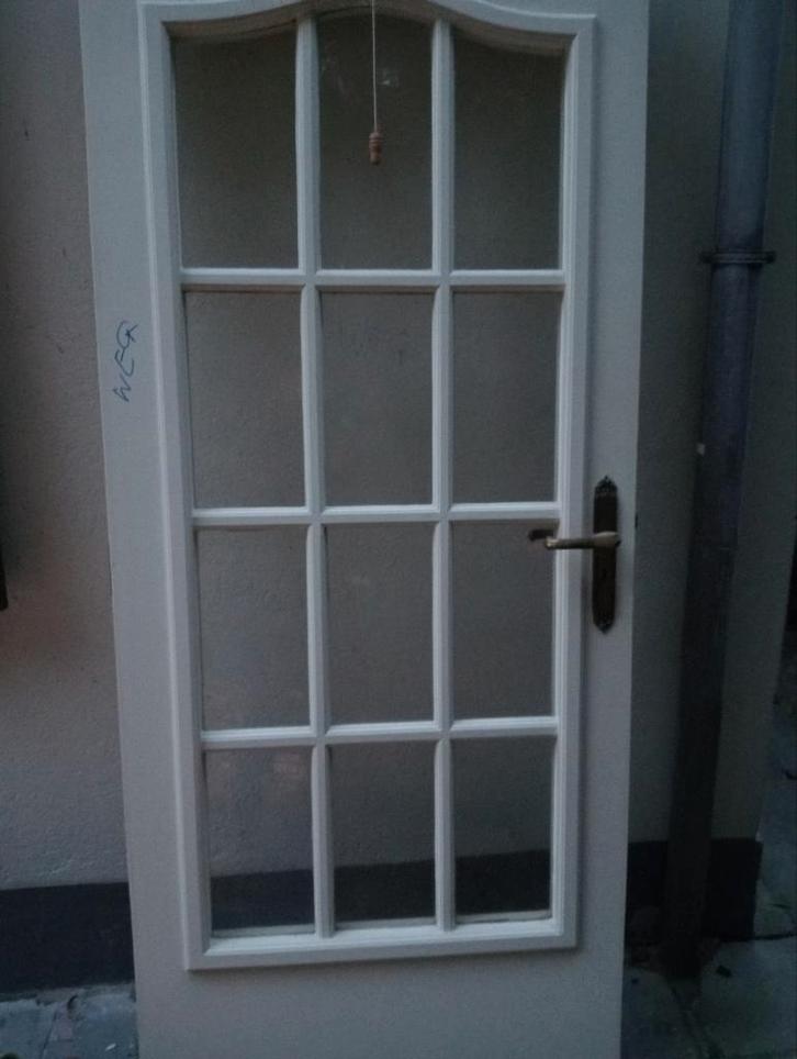 2 Houten Binnendeuren met Glas en Beslag, Doe-het-zelf en Verbouw, Deuren en Horren, Ophalen