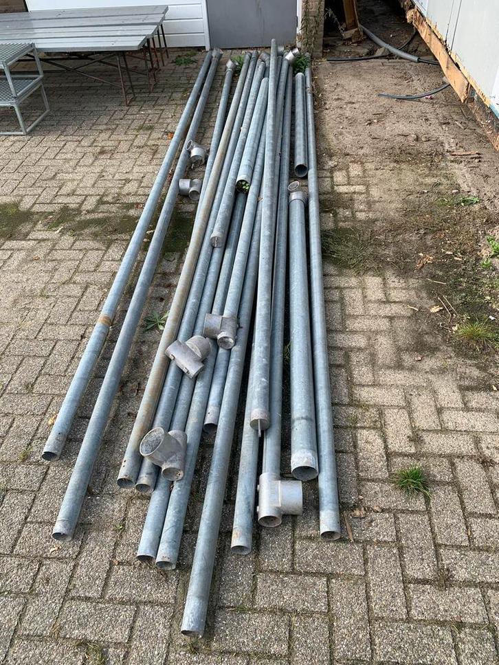 IJzeren buizen, 60mm doorsnee, Doe-het-zelf en Verbouw, Buizen en Afvoer, Gebruikt, Rechte buis, Overige materialen, Minder dan 2 meter