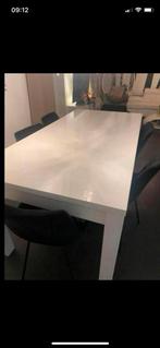 Hoogglans eettafel 180x90, Ophalen, Gebruikt, 50 tot 100 cm, Vijf personen of meer