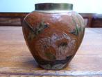 Vintage emaille op koper vaasje, Ophalen of Verzenden