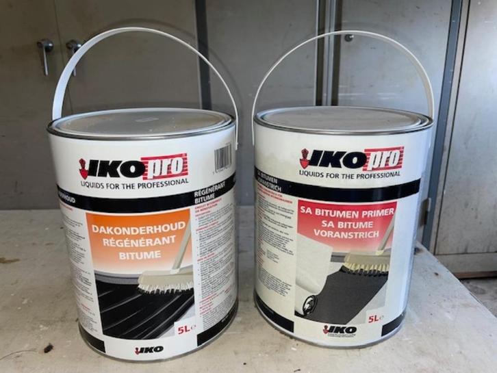 IKO PRO dakonderhoud 5L + IKO PRO SA Bitumen primer 5L, Doe-het-zelf en Verbouw, Dakpannen en Dakbedekking, Nieuw, Dakleer, Overige materialen