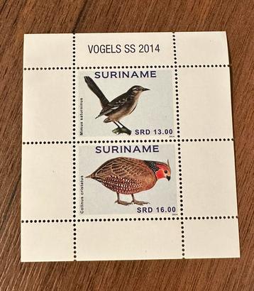 Suriname Vogels Postzegels 2014 - Postfris beschikbaar voor biedingen
