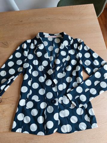 Vlot Studio Anneloes jasje M van donkerblauw-wit travelstof beschikbaar voor biedingen