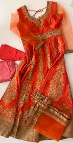 Anarkali salwar kameez Lehenga, bridal, ghagra,, saree, sari, Ophalen, Overige typen, Oranje, Zo goed als nieuw