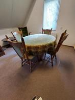 Vintage eiken tafel (uitschuifbaar) en 4 eiken stoelen, Antiek en Kunst, Antiek | Meubels | Tafels, Ophalen