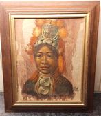 Antiek Olieverf Schilderij op Bladeren, Ophalen of Verzenden