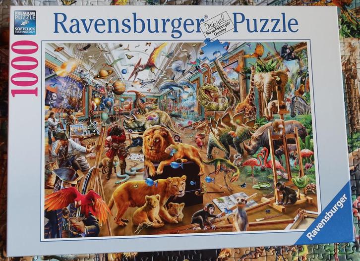 Legpuzzel Ravensburger – 1000 stukjes – Chaos in de galerie, Hobby en Vrije tijd, Denksport en Puzzels, Zo goed als nieuw, Legpuzzel
