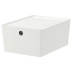 Ikea KUGGIS Bak met deksel, wit, 26x35x15  cm 4 stuks, Doe-het-zelf en Verbouw, Kratten en Dozen, Ophalen, Zo goed als nieuw, Minder dan 40 cm