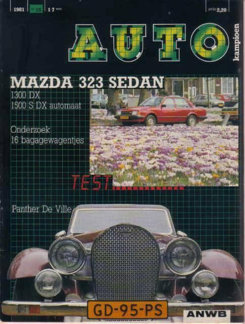 Autokampioen 18 1981: Mazda 323 - Opel Kadett 1.3S - Panther, Boeken, Auto's | Folders en Tijdschriften, Gelezen, Algemeen, Ophalen of Verzenden