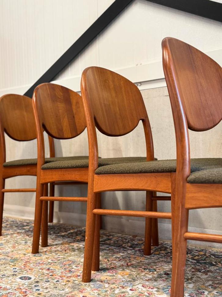 Set van 6 Korup Deens Design Massief Teak Stoelen, Huis en Inrichting, Stoelen, Zo goed als nieuw, Vijf, Zes of meer stoelen, Hout