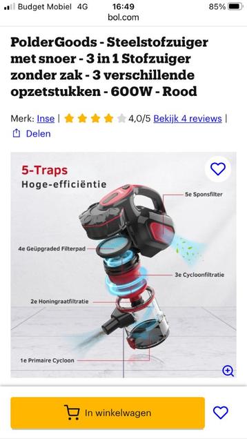 Stofzuiger  beschikbaar voor biedingen