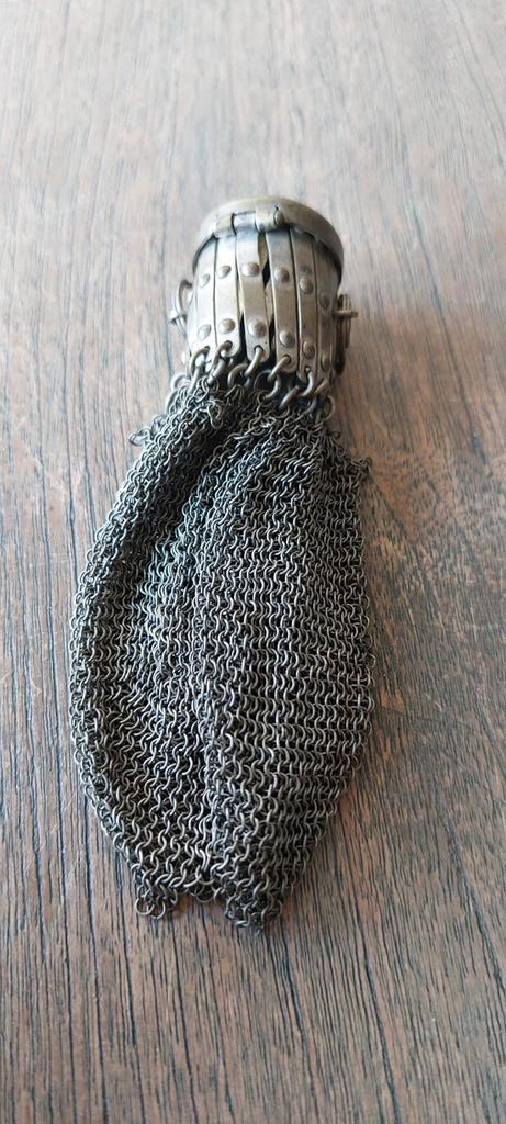 Antieke Kettingtas met Inscriptie, Antiek en Kunst, Antiek | Overige Antiek, Ophalen of Verzenden