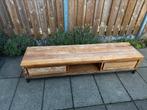 Tv meubel - hout industrieel, Huis en Inrichting, Kasten | Televisiemeubels, Ophalen, Gebruikt, 150 tot 200 cm, Eikenhout