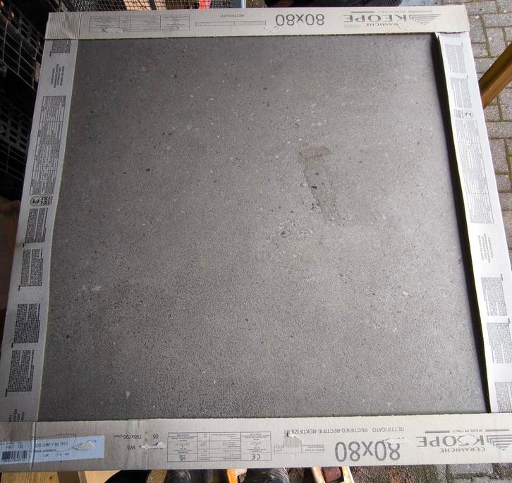 107m² - Keramische vloertegels 80x80 - Grijs/Betonlook, Doe-het-zelf en Verbouw, Tegels, Nieuw, Vloertegels, Keramiek, 60 cm of meer