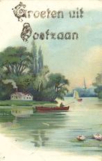 Groeten uit Oostzaan - schilderij - 1911 gelopen, Verzamelen, Ansichtkaarten | Nederland, Ophalen of Verzenden, Voor 1920, Gelopen