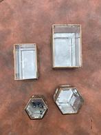 Glazen (facet geslepen)sierdoosjes met ingelegd rief, Ophalen, Zo goed als nieuw, Glas, Minder dan 50 cm