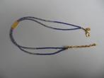 Blauw kralen ketting met double sluiting, Ophalen of Verzenden, Zo goed als nieuw, Blauw, Overige materialen