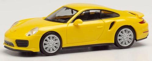 Porsche 911 Turbo, geel Herpa, Hobby en Vrije tijd, Modelauto's | 1:87, Nieuw, Auto, Herpa, Ophalen of Verzenden