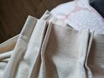 Twee stuks overgordijnen geplooid 60 x 240 cm beige, Huis en Inrichting, Stoffering | Gordijnen en Lamellen, 200 cm of meer, Beige
