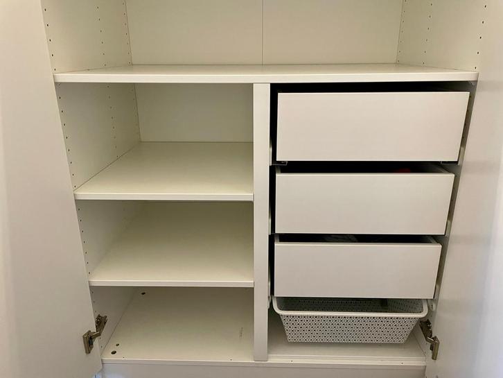 Ikea KOMPLEMENT Verdeler, 3 lades, mand en 2 schappen, Huis en Inrichting, Kasten | Kledingkasten, Zo goed als nieuw, Minder dan 100 cm